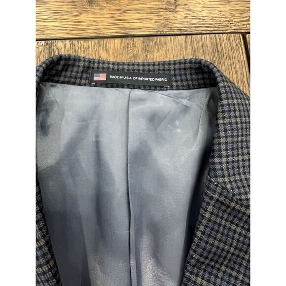 Hart Schaffner Marx Jacket Mens 44 Blue Paid 2 Button Lined - Picture 9 of 9